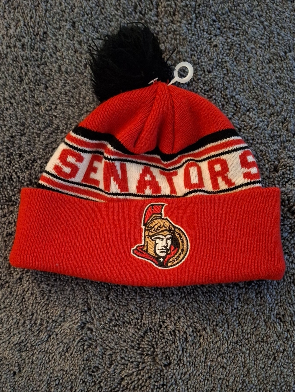 Reebok Kids Ottawa Senators Pom Beanie Winter Knit Hat